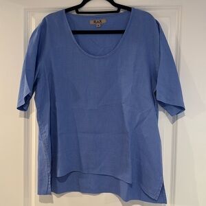 Flax Blue Blouse with Relaxed Fit